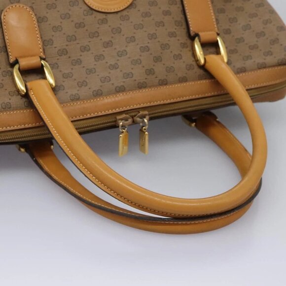 GUCCI Micro GG Supreme Hand Bag PVC 2way Beige Gold 002 123 0033 Auth 118246 - Picture 8 of 16